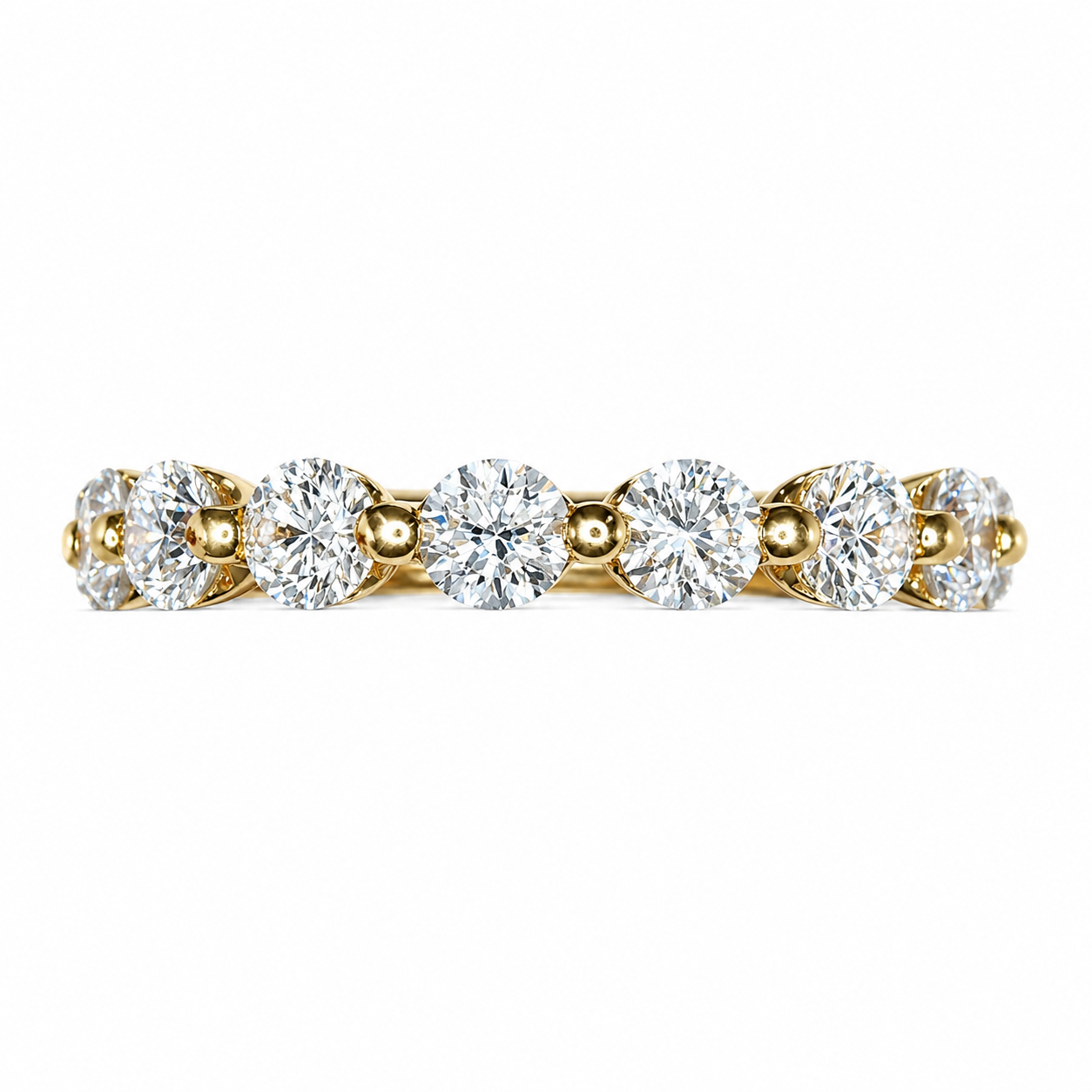 1.46 Carat Round Diamond Shared Prong Set Band